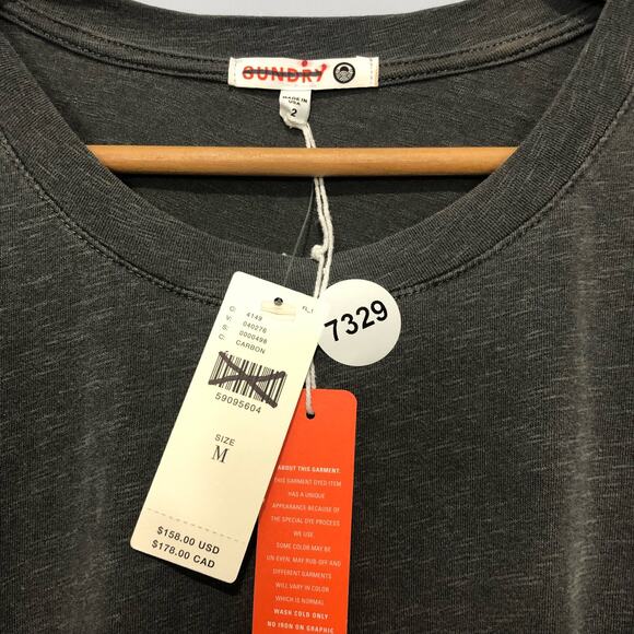 Anthropologie Sundry Puff Sleeve Shirred Dress in Carbon Size M - Picture 7 of 7